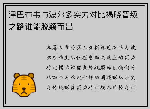津巴布韦与波尔多实力对比揭晓晋级之路谁能脱颖而出